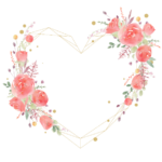 Beautiful wedding love heart floral graphic