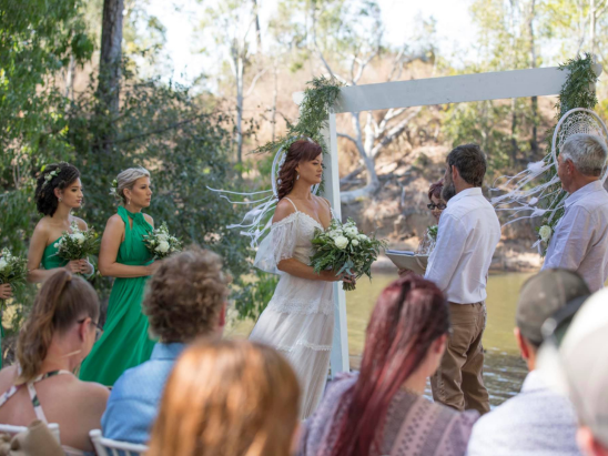 Boho wedding ceremony in Townsville with marriage celebrant Amanda Medill